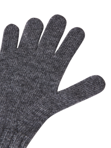 Benetton Cable Detail Wool Rich Gloves, Grey - view 2, Grey