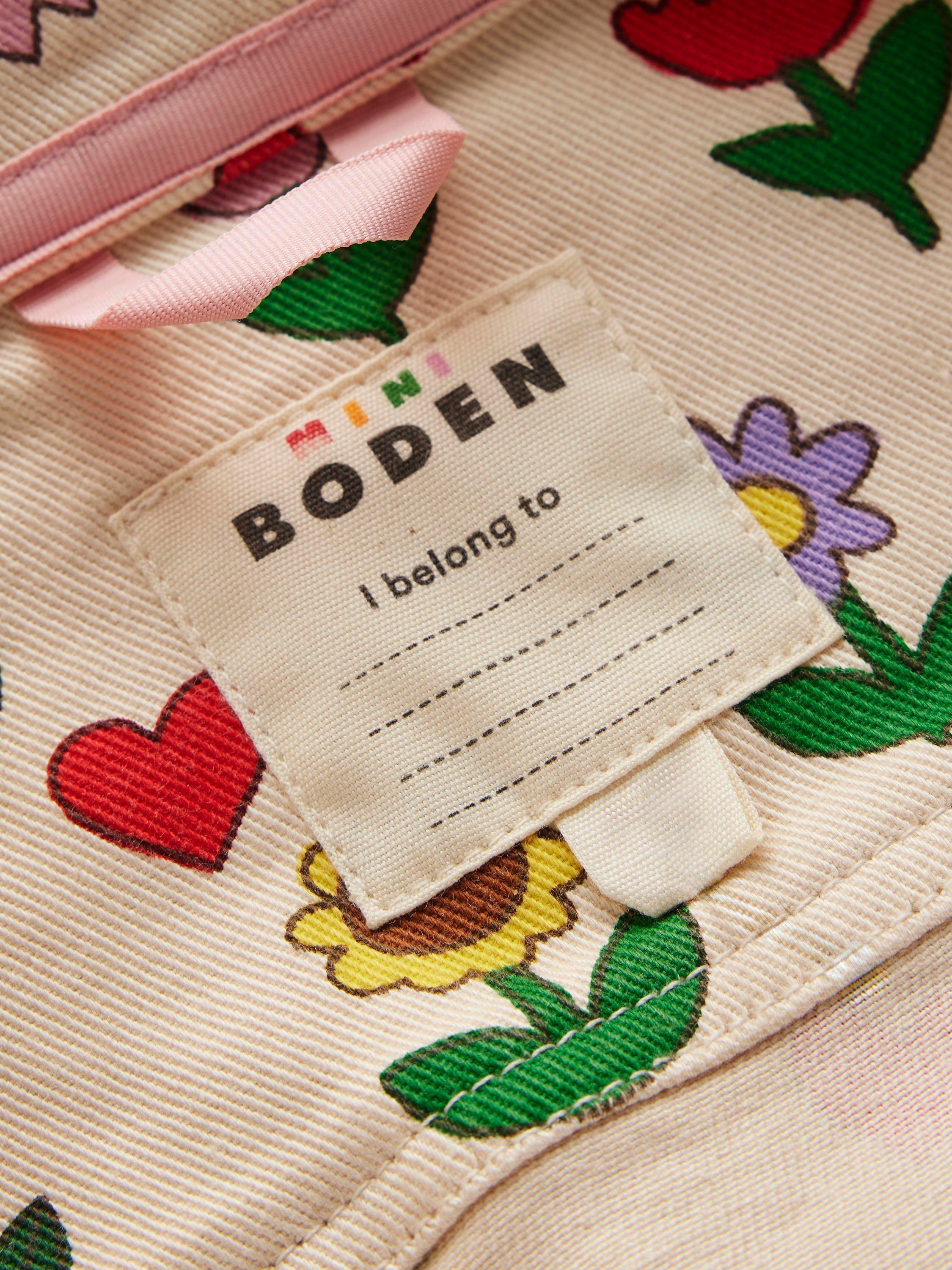 Product image 4 of 4, which shows Mini Boden Kids' Flower Denim Jacket, Multi, 2-3 years