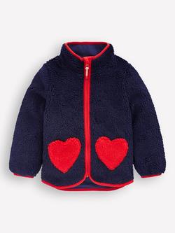 Mini Boden Kids' Eden Borg Fleece, Navy/Red, Navy/Red