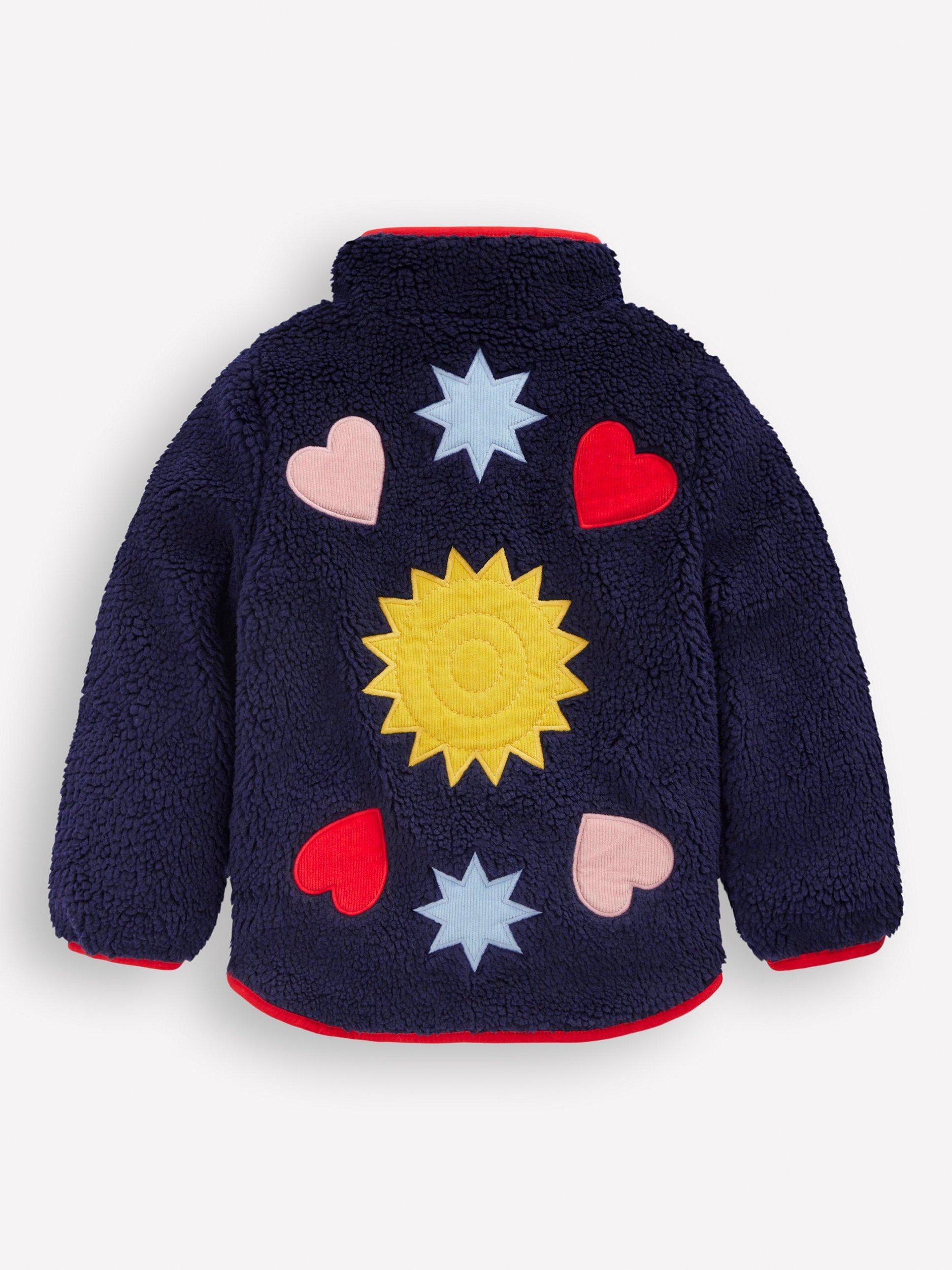 Product image 2 of 6, which shows Mini Boden Kids' Eden Borg Fleece, Navy/Red, 2-3 years
