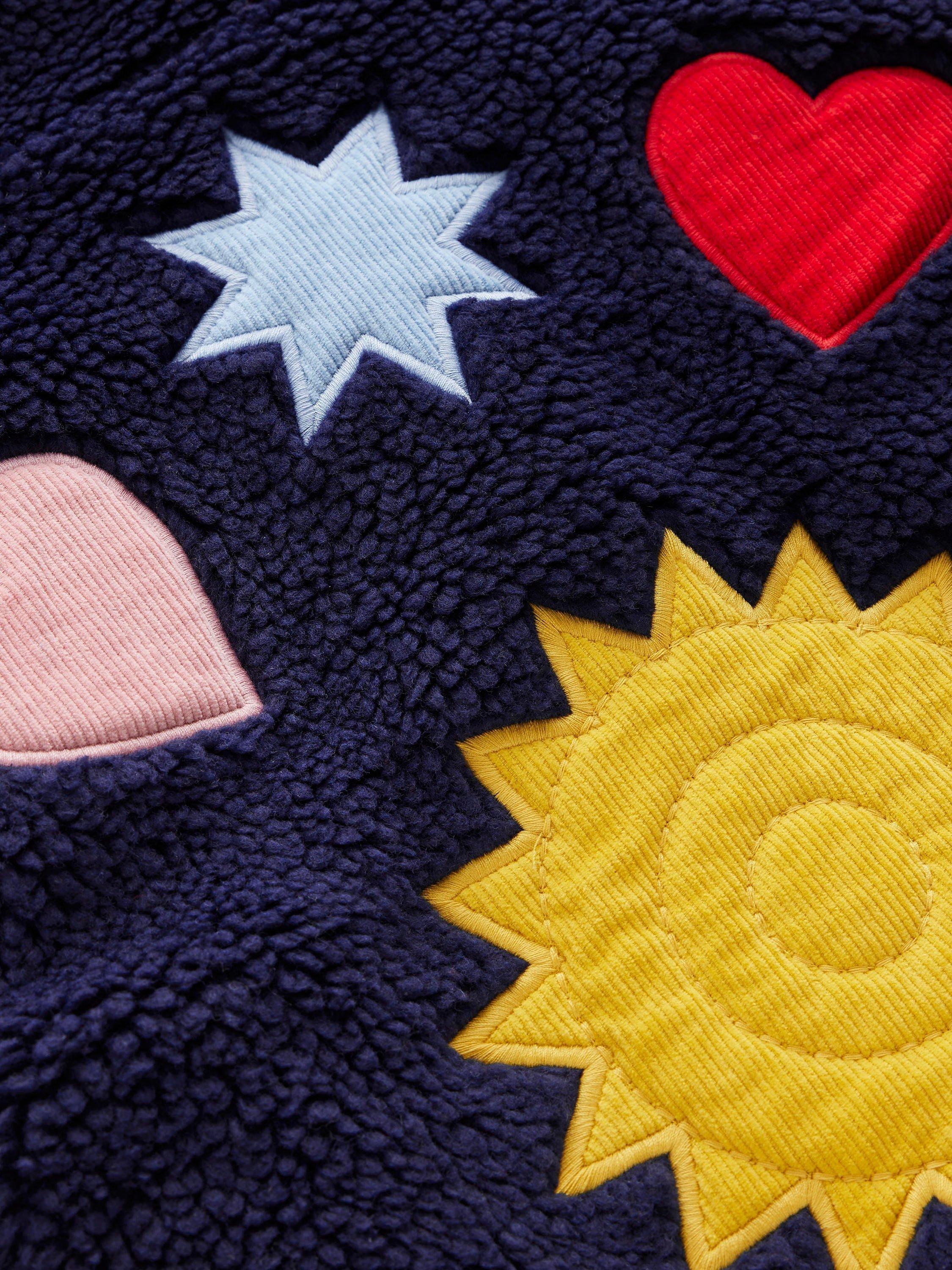Product image 4 of 6, which shows Mini Boden Kids' Eden Borg Fleece, Navy/Red, 2-3 years