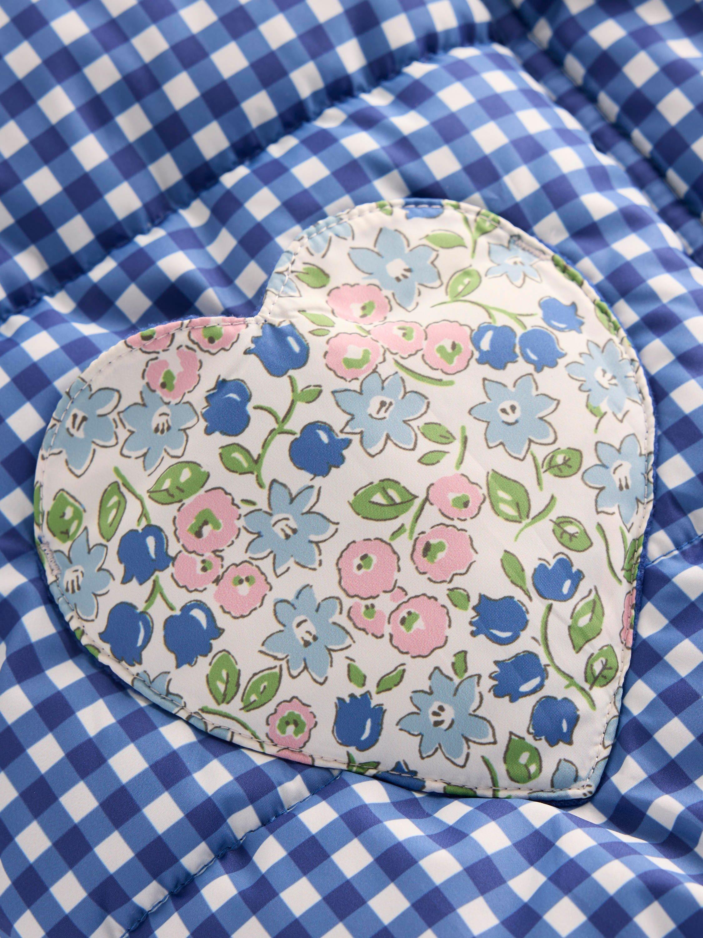 Product image 3 of 5, which shows Mini Boden Kids' Padded Gingham Coat, Blue/Multi, 2-3 years
