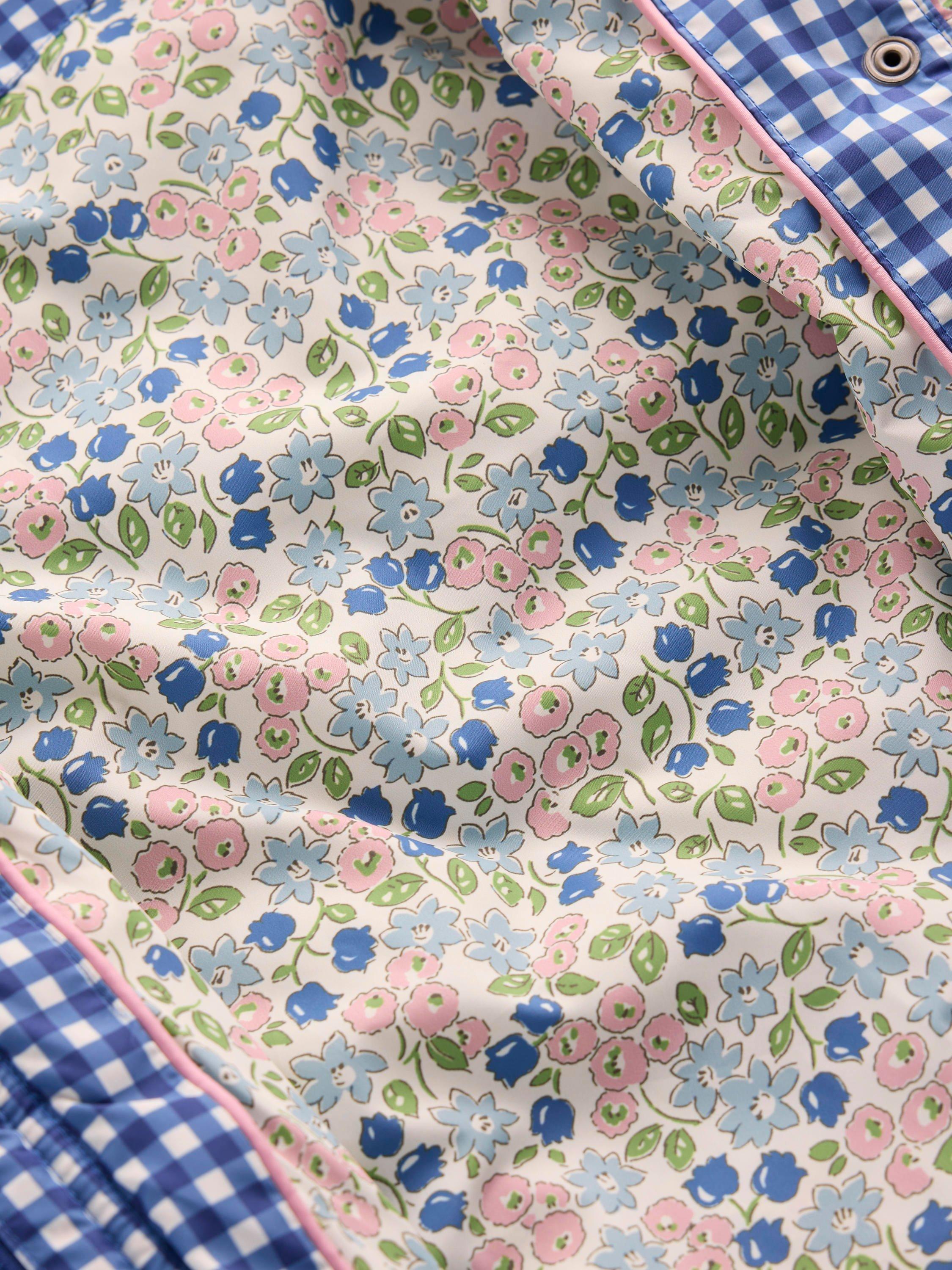 Product image 5 of 5, which shows Mini Boden Kids' Padded Gingham Coat, Blue/Multi, 2-3 years