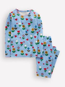 Mini Boden Kids' Snug Long John Pyjamas, Blue, Blue