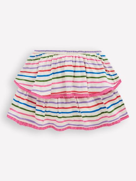 Mini Boden Kids' Ruffle Jersey Skirt, Multi - view 2, Multi