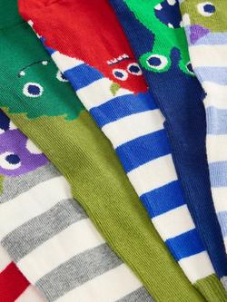 Mini Boden Kids' Cotton Blend Printed Socks, Pack of 7, Multi - view 2, Multi