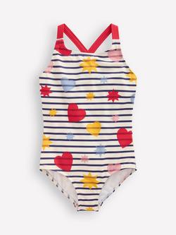 Mini Boden Kids' Crossback Print Swimsuit, Multi, Multi