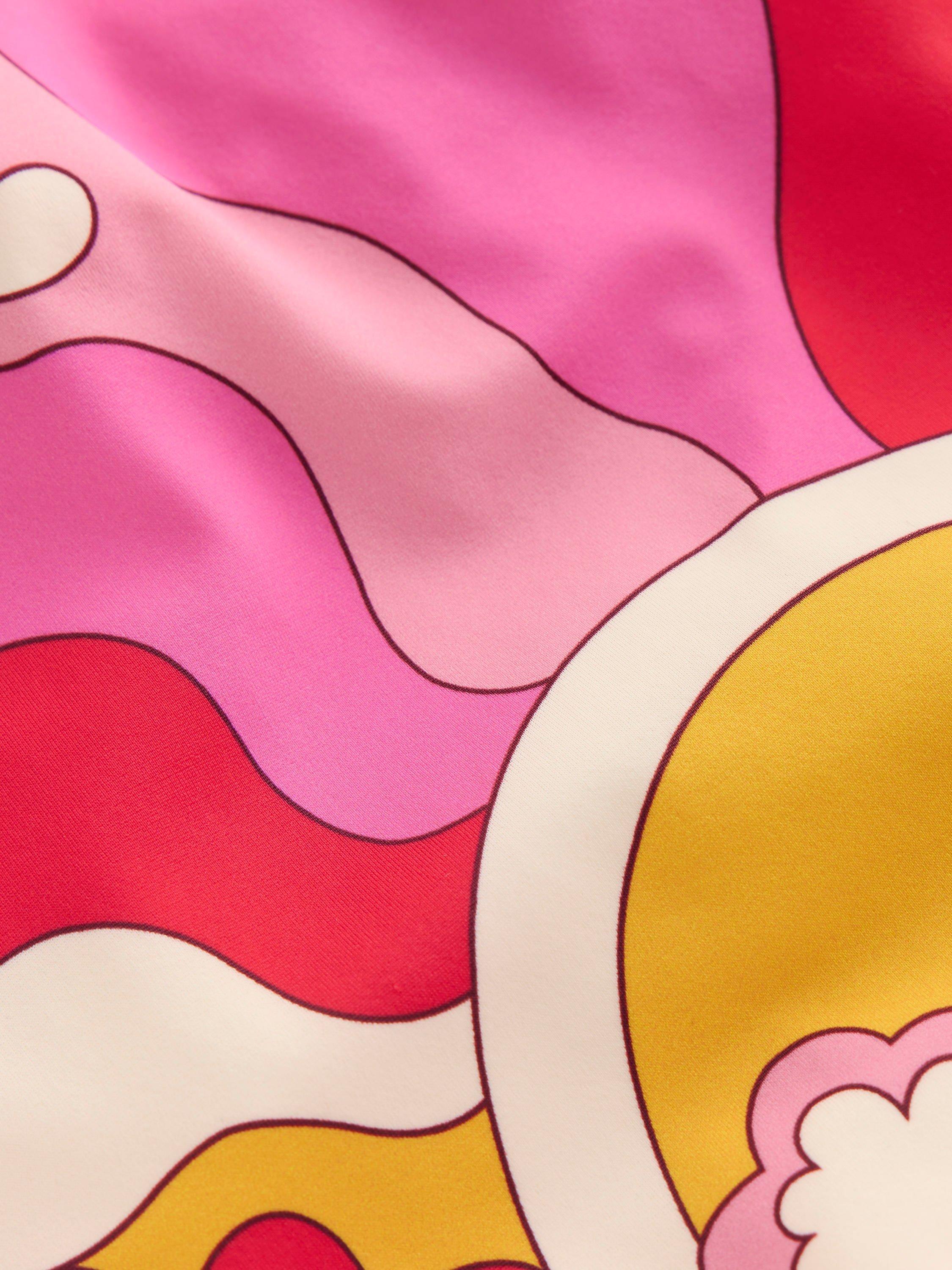 Product image 3 of 3, which shows Mini Boden Kids' Crossback Print Swimsuit, Red/Multi, 2-3 years