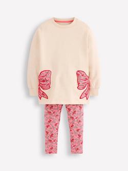 Mini Boden Kids' Fun Sweatshirt and Leggings Set, Oatmeal, Oatmeal