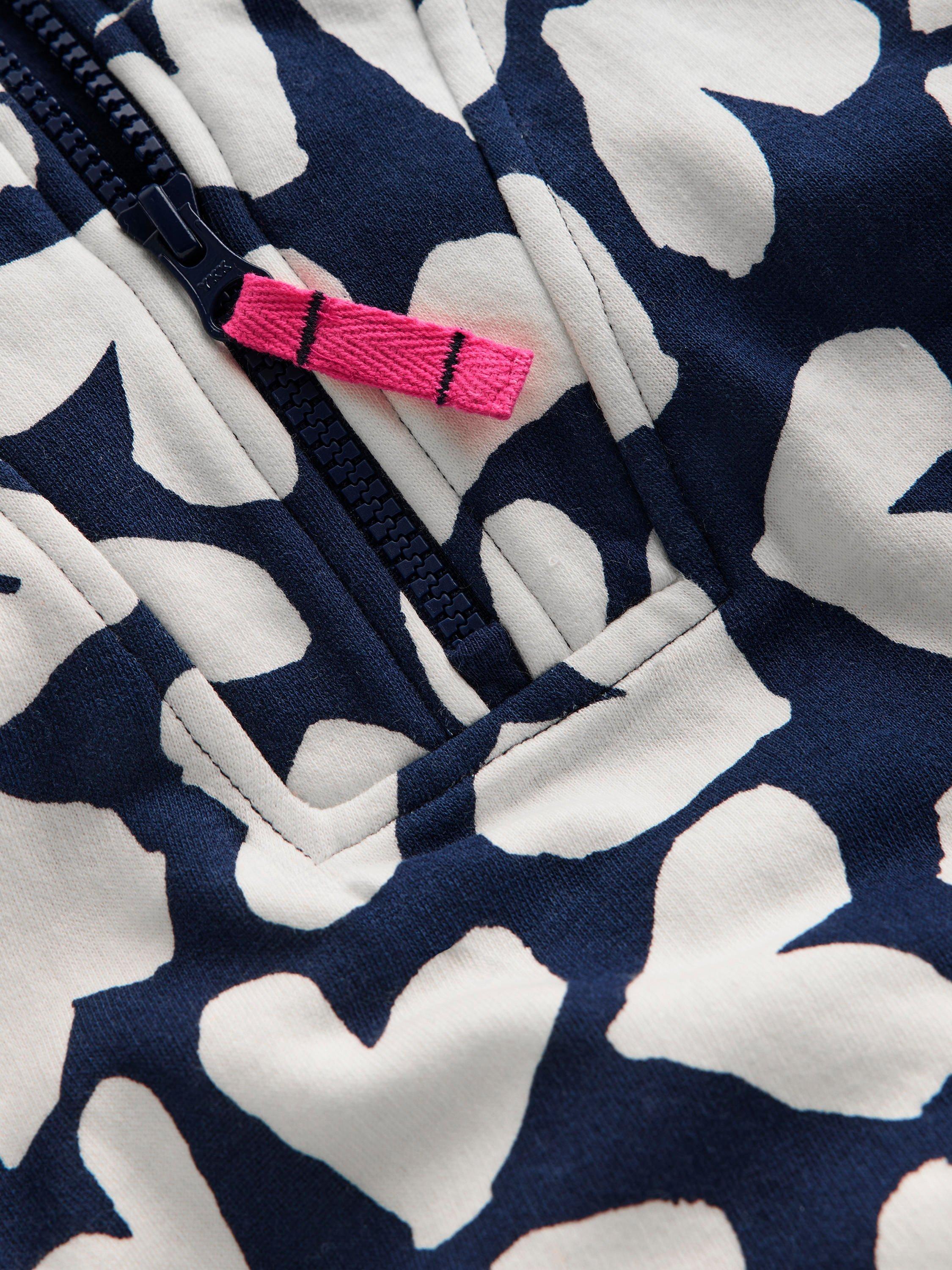 Product image 3 of 3, which shows Mini Boden Kids' Half-Zip Sweatshirt, Navy Hearts, 2-3 years