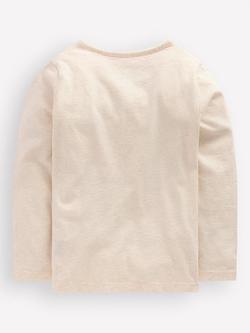 Mini Boden Kids' Long Sleeve Boucle Top, Oatmeal/Multi - view 2, Oatmeal/Multi