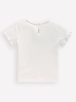 Mini Boden Kids' Frill Sleeve T-Shirt, White - view 2, White