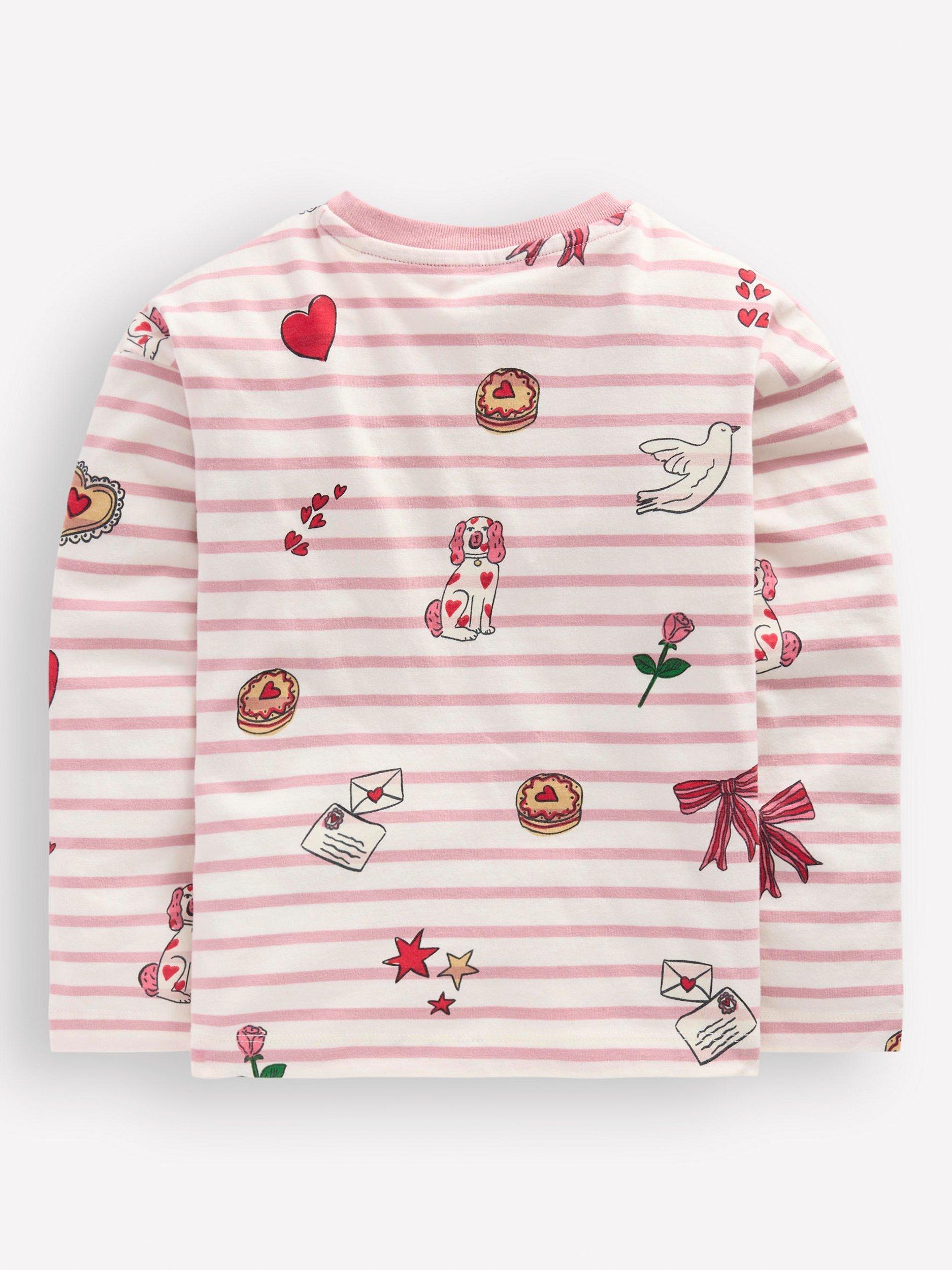 Product image 2 of 3, which shows Mini Boden Kids' Relaxed Breton Cotton Top, Pink, 2-3 years
