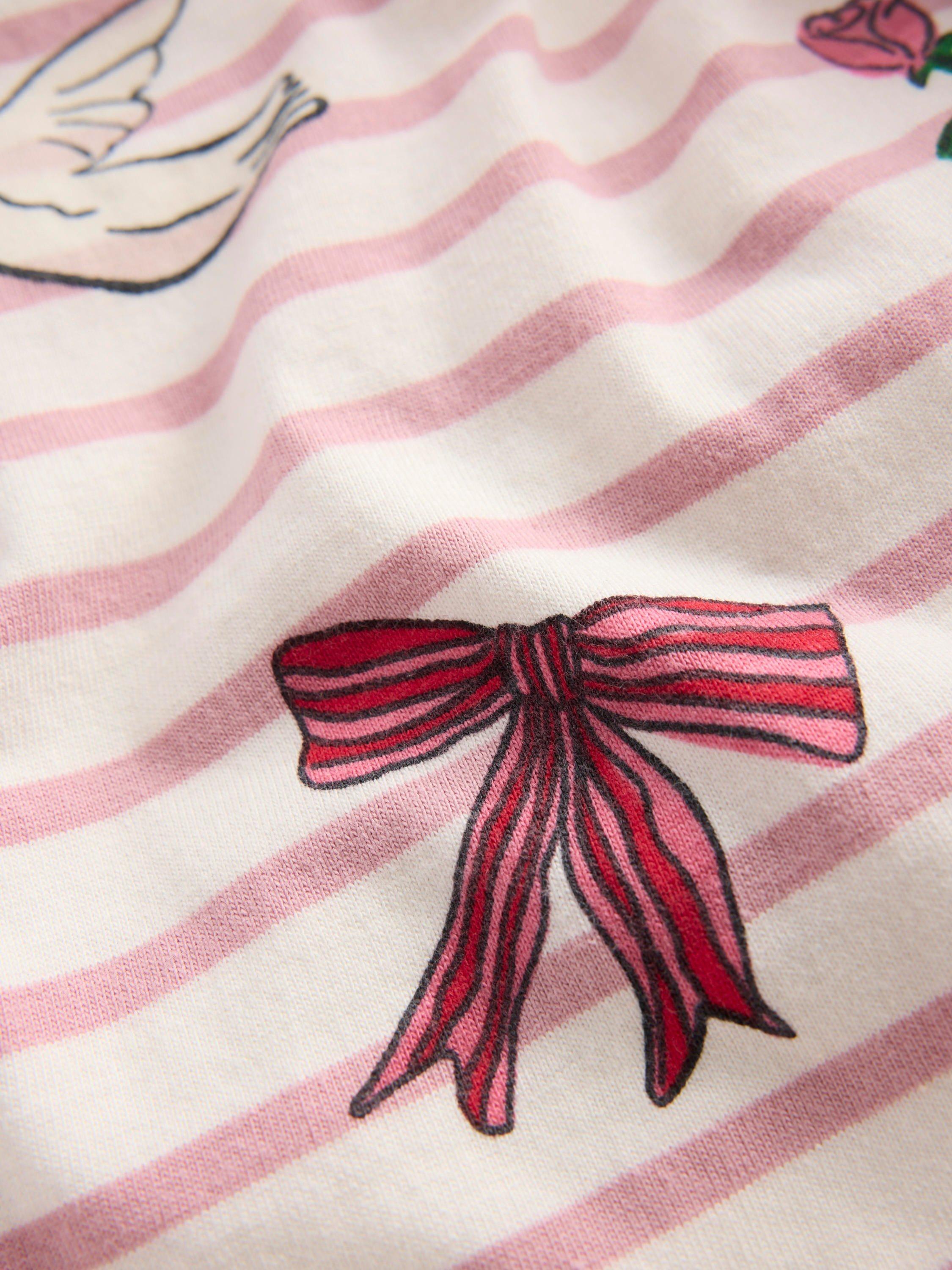 Product image 3 of 3, which shows Mini Boden Kids' Relaxed Breton Cotton Top, Pink, 2-3 years