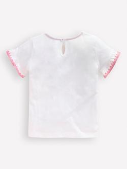 Mini Boden Kids' Ruffle Sleeve T-Shirt, Ivory - view 2, Ivory