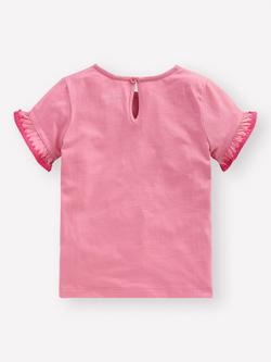 Mini Boden Kids' Ruffle Sleeve T-Shirt, Polignac - view 2, Polignac