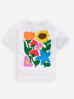 Mini Boden Kids' Printed T-Shirt, White Flowers - view 2, White Flowers