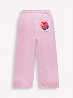 Mini Boden Kids' Bobbie Applique Joggers, Pink - view 2, Pink Marl Love