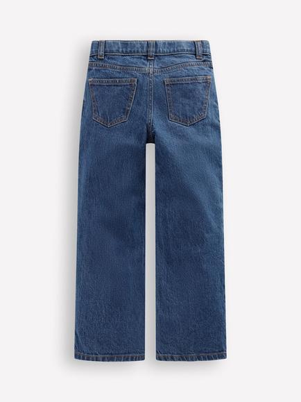 Mini Boden Kids' Relaxed Embroidered Jeans, Blue - view 2, Blue