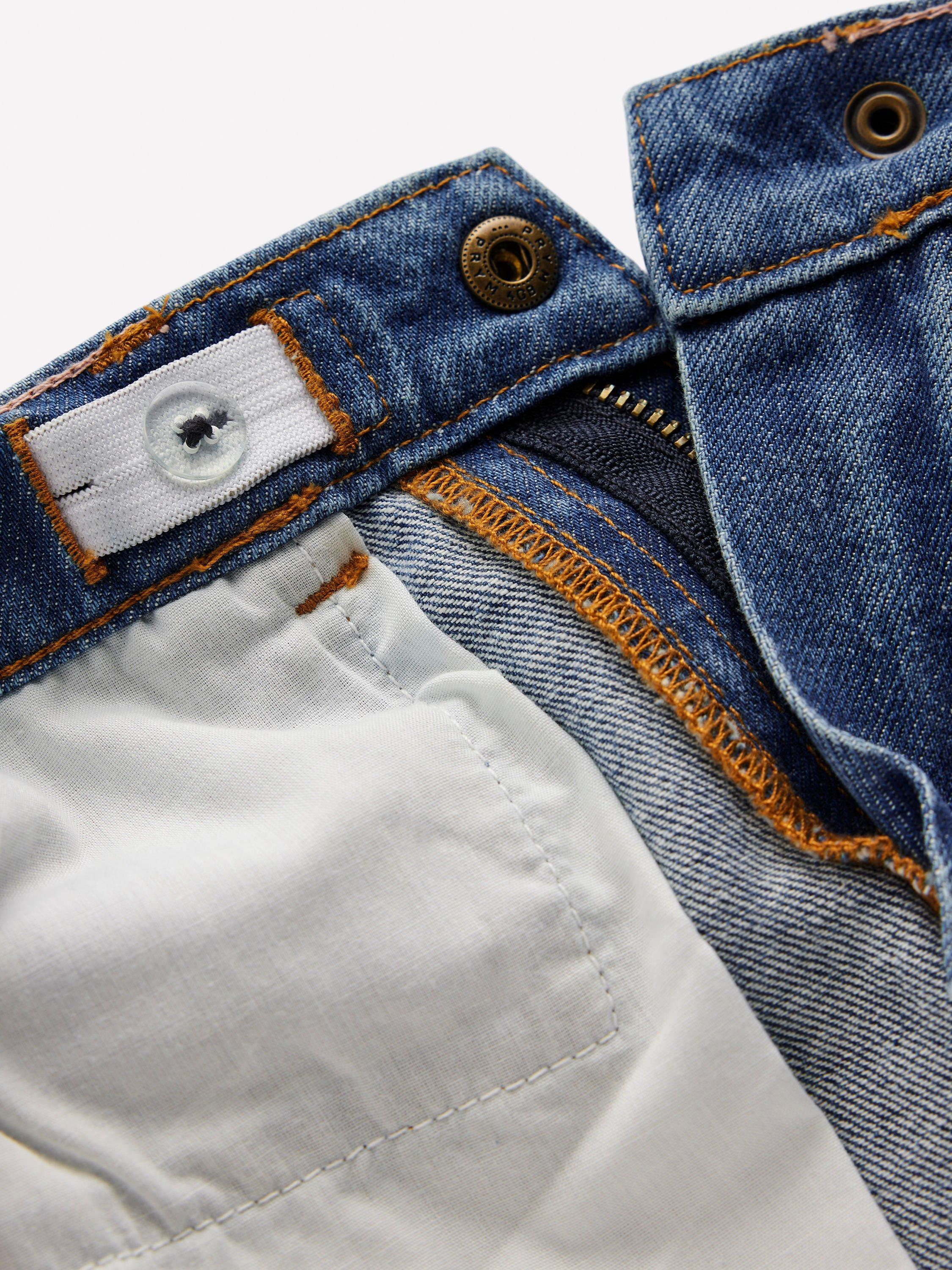 Product image 4 of 4, which shows Mini Boden Kids' Relaxed Embroidered Jeans, Blue, 2-3 years