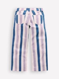 Mini Boden Kids' Relaxed Striped Jeans, Purple/Navy - view 2, Purple/Navy