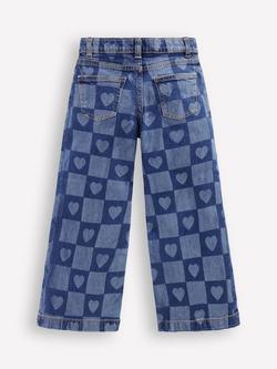 Mini Boden Kids' Wide Leg Jeans, Blue - view 2, Blue