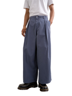 Topman Cotton Barrel Leg Trousers, Blue, Blue