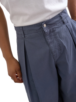 Topman Cotton Barrel Leg Trousers, Blue - view 2, Blue