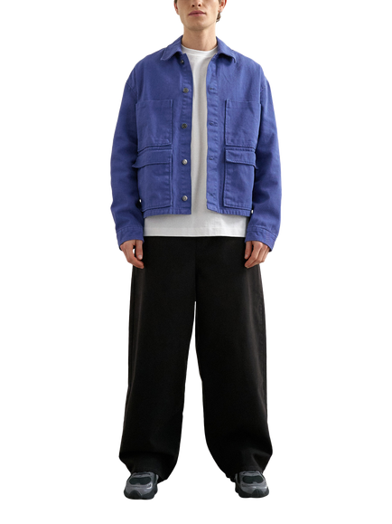 Topman Washed Heavyweight Cotton Utility Jacket, Blue, Blue