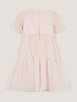 Monsoon Baby Leila Floral Embellished Dress, Pale Pink - view 2, Pale Pink