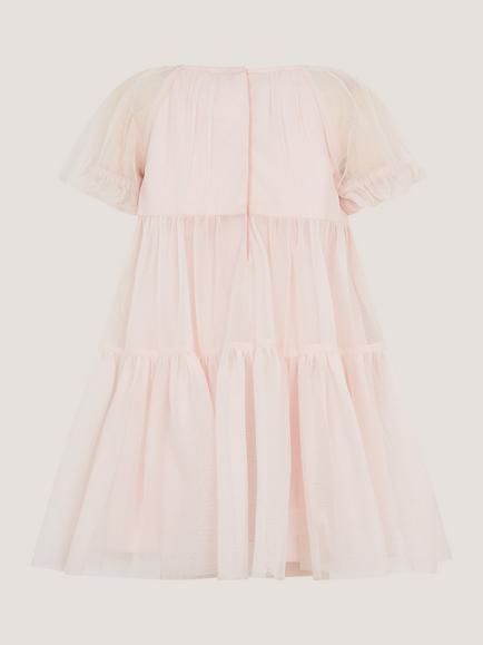 Monsoon Baby Leila Floral Embellished Dress, Pale Pink - view 2, Pale Pink