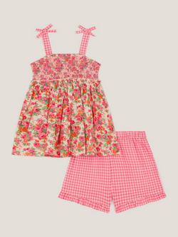 Monsoon Baby Floral Top and Shorts Set, Pink, Pink