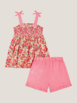 Monsoon Baby Floral Top and Shorts Set, Pink - view 2, Pink