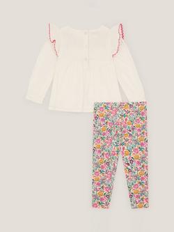 Monsoon Baby Floral Top and Leggings Set, Ivory/Multi - view 2, Ivory/Multi