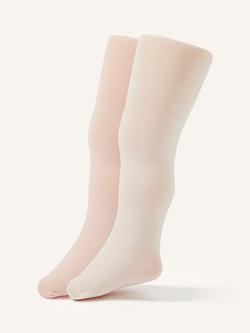Monsoon Baby Plain Tights, Pack of 2, Multi, Multi