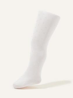 Monsoon Baby Spotted Bridal Tights, White, White