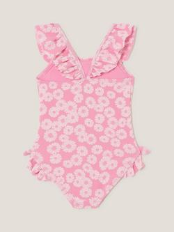 Monsoon Baby Flower Jacquard Swimsuit, Pink - view 2, Pink