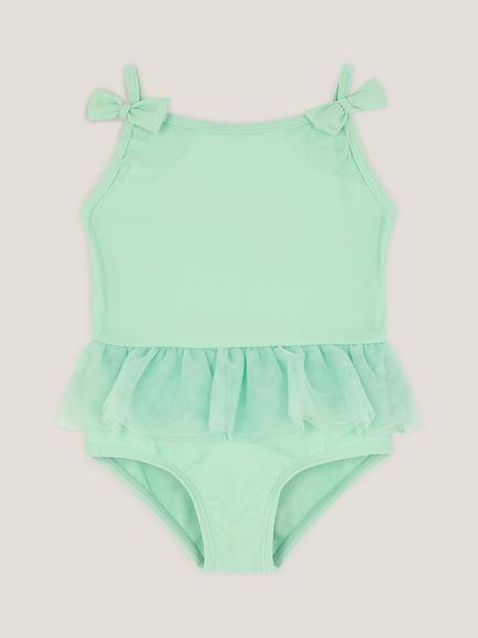 Monsoon Baby Mesh Trim Swimsuit, Green, Green