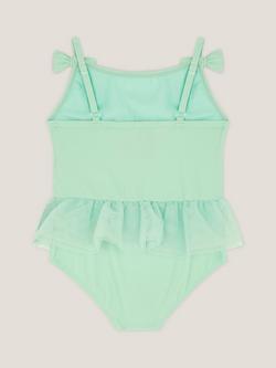 Monsoon Baby Mesh Trim Swimsuit, Green - view 2, Green