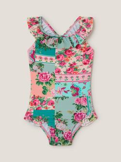 Monsoon Baby Patchwork Swimsuit, Green, Green