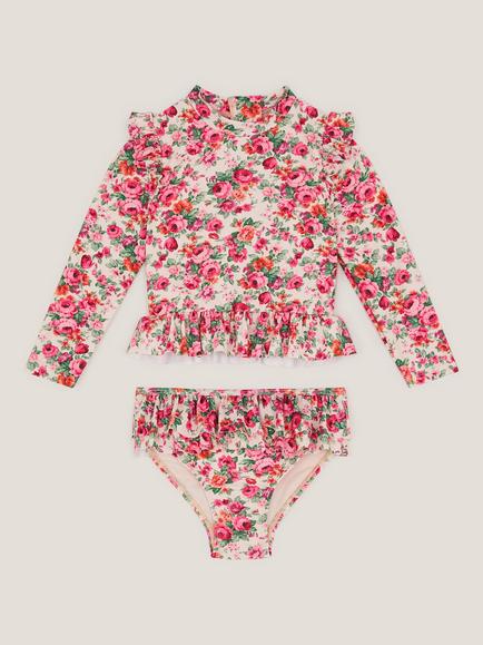 Monsoon Baby Floral UPF50+ Two Piece Swimsuit, Pink, Pink