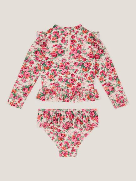 Monsoon Baby Floral UPF50+ Two Piece Swimsuit, Pink - view 2, Pink