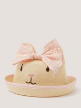 Monsoon Baby Bunny Bow Hat, Pink