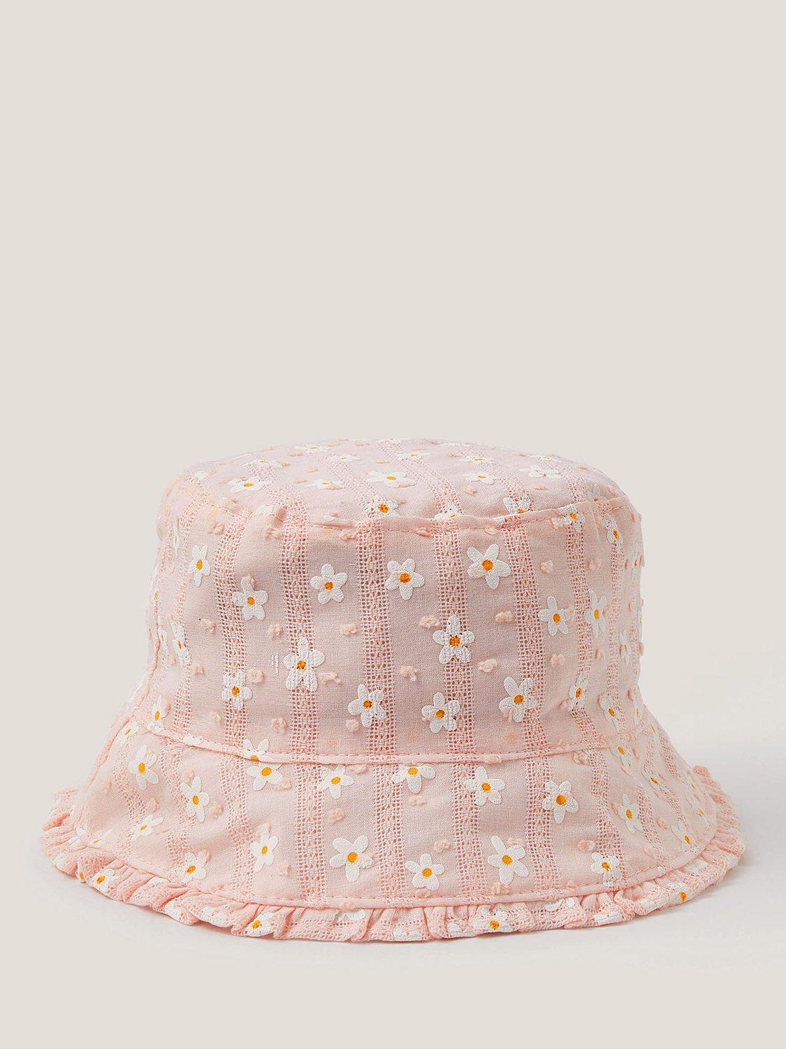 Product image 1 of 2, which shows Monsoon Baby Bucket Hat, Pink, 0-6 months