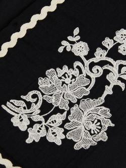 Monsoon Kids' Floral Embroidered Waistcoat, Black - view 2, Black