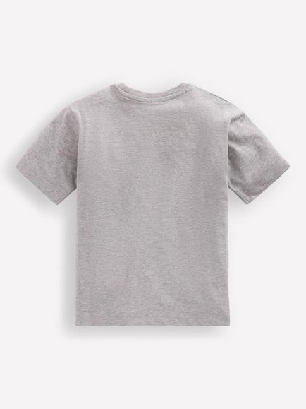 Mini Boden Kids' Relaxed Embroidered T-Shirt, Grey - view 2, Grey