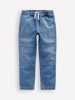 Mini Boden Kids' Warrior Knee Jeans, Blue, Blue