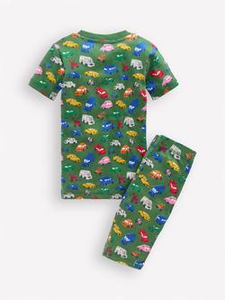 Mini Boden Kids' Snug Short John Pyjamas, Green - view 2, Green