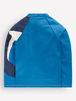 Mini Boden Kids' Sun Safe Fun Whale Rash Vest, Blue - view 2, Blue