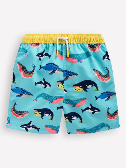 Mini Boden Kids' Swim Shorts, Blue, Blue